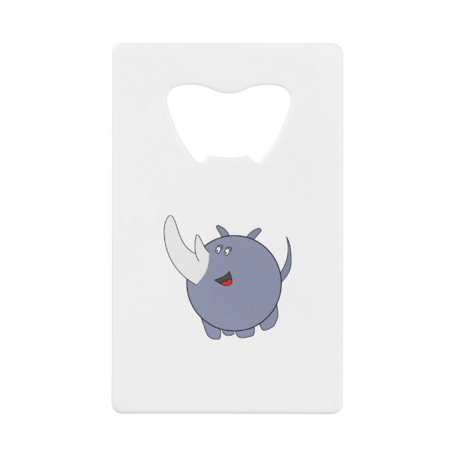 Abrebotellas De Tarjeta De Crédito Cute Chubby Rhinoceros (Anverso)