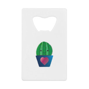 Abrebotellas De Tarjeta De Crédito Cute Love Cactus