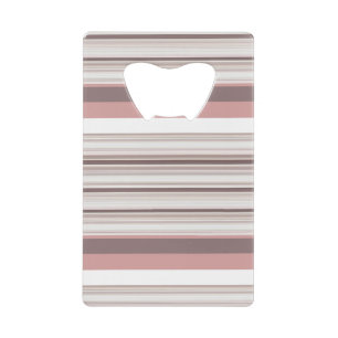 Abrebotellas De Tarjeta De Crédito Cute white brown stripes
