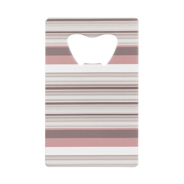 Abrebotellas De Tarjeta De Crédito Cute white brown stripes (Anverso)