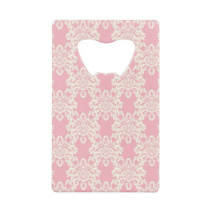 Abrebotellas De Tarjeta De Crédito Damasco retro floral