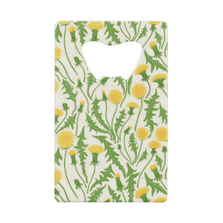 Abrebotellas De Tarjeta De Crédito Dandelions, verde, amarillo y blanco