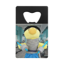 Abrebotellas De Tarjeta De Crédito Danny Duck en el gimnasio