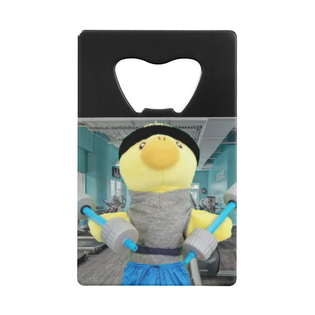Abrebotellas De Tarjeta De Crédito Danny Duck en el gimnasio (Anverso)