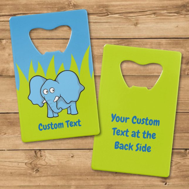 Abrebotellas de tarjeta de crédito de elefante azu (Subido por el creador)