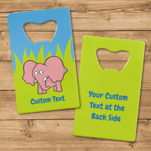Abrebotellas de tarjeta de crédito de elefante ros