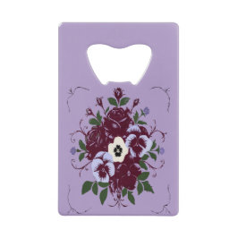 Abrebotellas De Tarjeta De Crédito Décapsuleur en acier Bouquet de Violettes