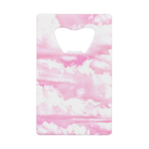 Abrebotellas De Tarjeta De Crédito Decoración de nubes negras rosadas pasteles