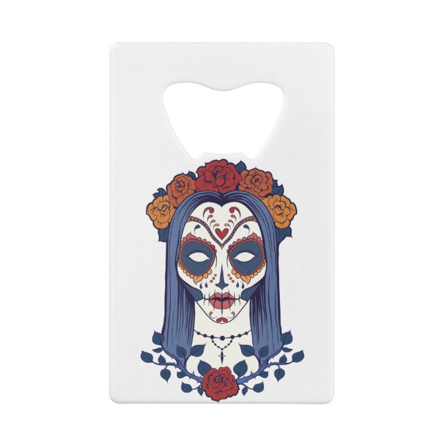 Abrebotellas De Tarjeta De Crédito Día de la mujer de los muertos (Reverso)