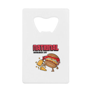 Abrebotellas De Tarjeta De Crédito Día Nacional de Hamburguesa
