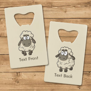 Abrebotellas De Tarjeta De Crédito Dibujo animado de oveja beige