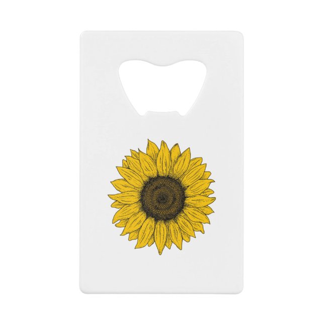 Abrebotellas De Tarjeta De Crédito Dibujo de girasol (Anverso)