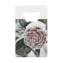 Abrebotellas De Tarjeta De Crédito Dibujo de Rosa congelado con niebla