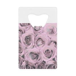 Abrebotellas De Tarjeta De Crédito Dibujo de rosas rosadas