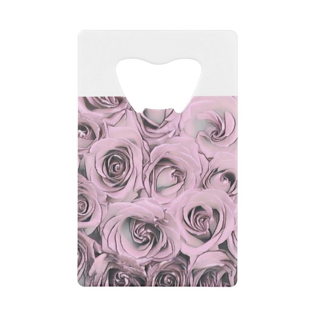 Abrebotellas De Tarjeta De Crédito Dibujo de rosas rosadas (Anverso)