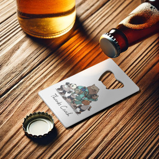 Abrebotellas De Tarjeta De Crédito Dibujo de wombat agradeciendo al entrenador de edu