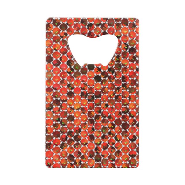 Abrebotellas De Tarjeta De Crédito Dibujo del patrón de manzanas (Anverso)