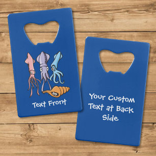 Abrebotellas De Tarjeta De Crédito Dibujos animados de calamares