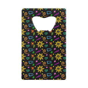 Abrebotellas De Tarjeta De Crédito Diseño colorido de fondo para los niños