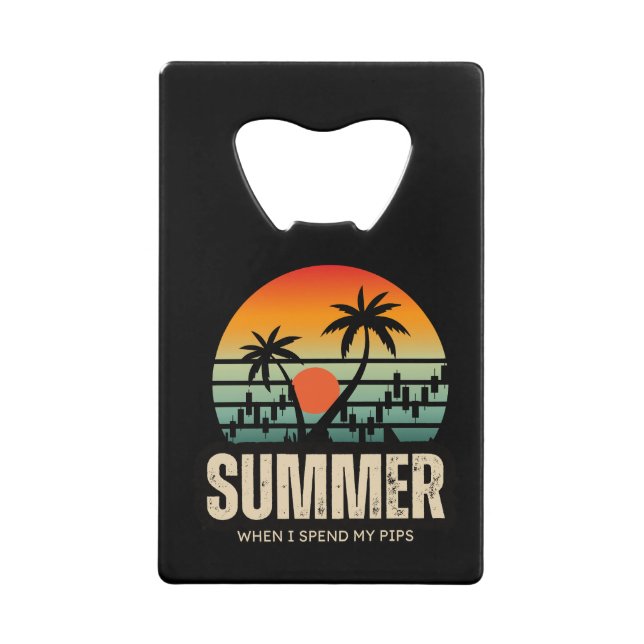 Abrebotellas De Tarjeta De Crédito Diseño de comerciante | Verano | Divertido (Anverso)