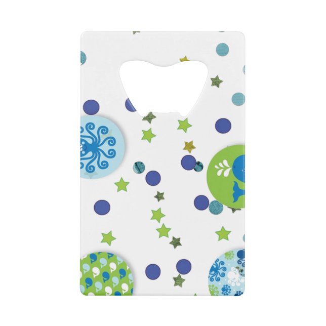 Abrebotellas De Tarjeta De Crédito Diseño de Cristal de Mar (Anverso)