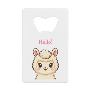 Abrebotellas De Tarjeta De Crédito Diseño de ilustración de llama linda