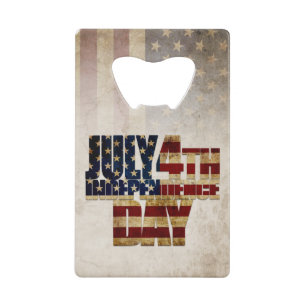 Abrebotellas De Tarjeta De Crédito Diseño de la bandera de época del 4 de julio, Día 