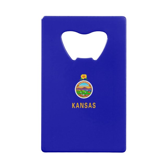 Abrebotellas De Tarjeta De Crédito Diseño de la bandera del estado de Kansas (Anverso)