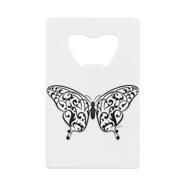 Abrebotellas De Tarjeta De Crédito Diseño de mariposa (Anverso)