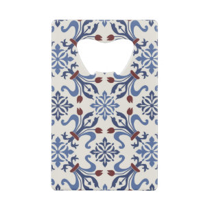 Abrebotellas De Tarjeta De Crédito Diseño de mosaico de cerámica mallónica de Damask