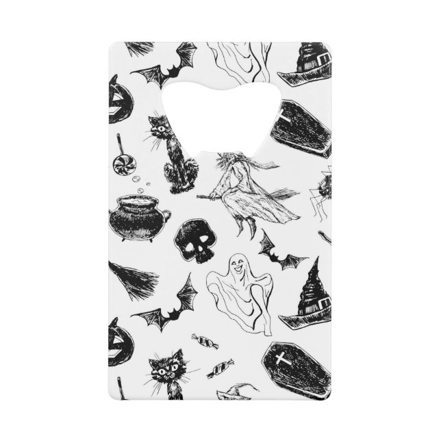 Abrebotellas De Tarjeta De Crédito Diseño de patrones de Halloween (Anverso)