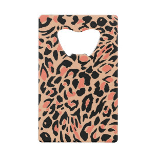 Abrebotellas De Tarjeta De Crédito Diseño de patrones de leopardo de época