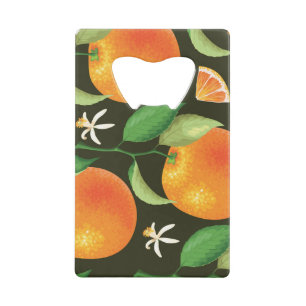 Abrebotellas De Tarjeta De Crédito Diseño de patrones naranjas brillantes.
