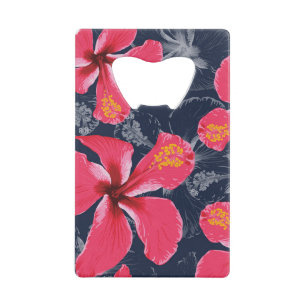 Abrebotellas De Tarjeta De Crédito Diseño de verano de las flores tropicales de Hibis
