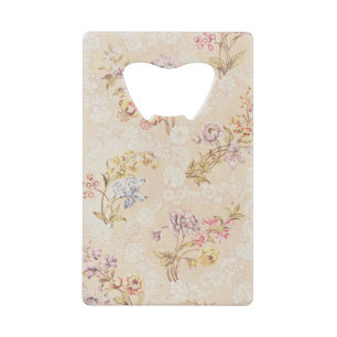 Abrebotellas De Tarjeta De Crédito Diseño floral con los peonies, los lirios y los