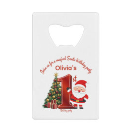 Abrebotellas De Tarjeta De Crédito Diseño mágico de cumpleaños de Santa para niños
