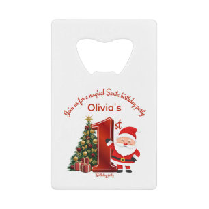 Abrebotellas De Tarjeta De Crédito Diseño mágico de cumpleaños de Santa para niños