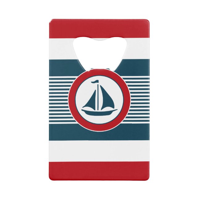 Abrebotellas De Tarjeta De Crédito Diseño náutico (Anverso)
