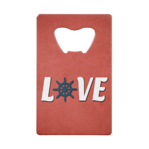 Abrebotellas De Tarjeta De Crédito Diseño náutico de amor