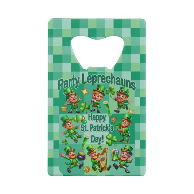 Abrebotellas De Tarjeta De Crédito Diversión de San Patricio Adorable "Fiesta Leprech (Anverso)