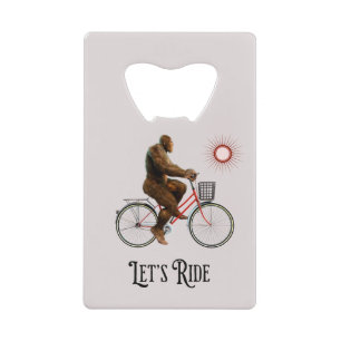 Abrebotellas De Tarjeta De Crédito Divertida Aventura Retro en Bicicleta de Bigfoot