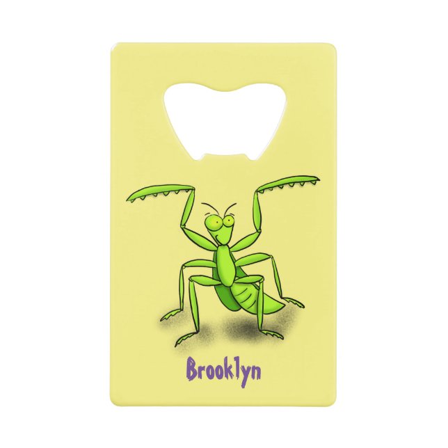 Abrebotellas De Tarjeta De Crédito Divertido ilustracion personalizado de mantis de o (Anverso)