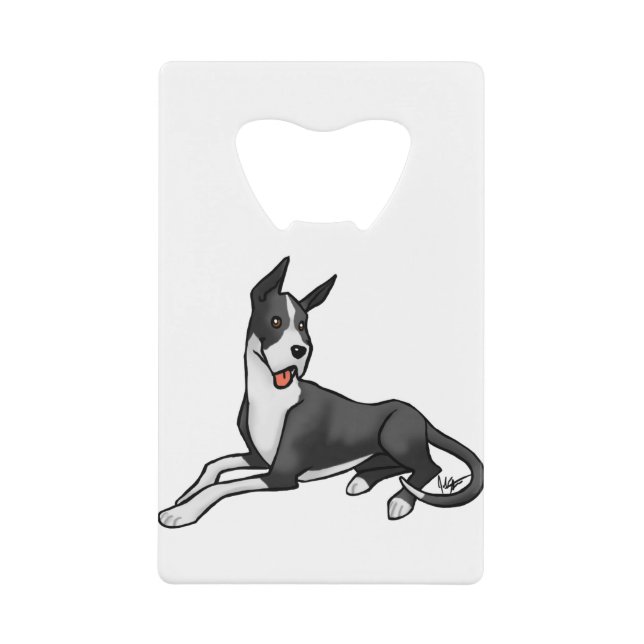 Abrebotellas De Tarjeta De Crédito Dog Great Dane Mantle (Anverso)