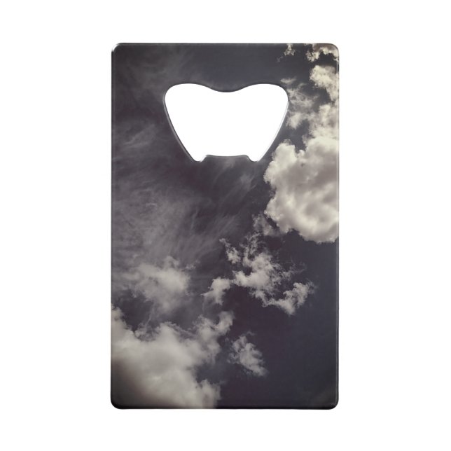 Abrebotellas De Tarjeta De Crédito Dos nubes metalizado (Anverso)