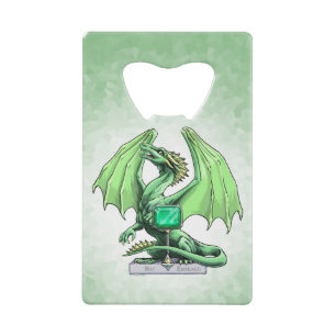 Abrebotellas De Tarjeta De Crédito Dragón de Birthstone de mayo: Esmeralda