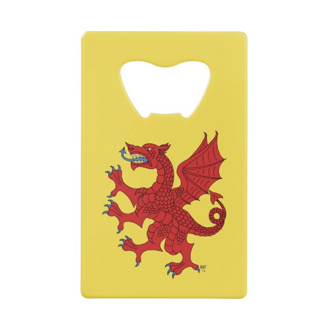 Abrebotellas De Tarjeta De Crédito Dragon Rampant Gules (Anverso)