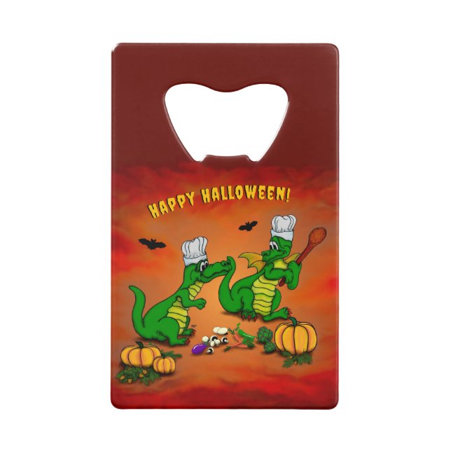 Abrebotellas De Tarjeta De Crédito Dragones - ¡Feliz Halloween! Hoy cocinaré (Anverso)