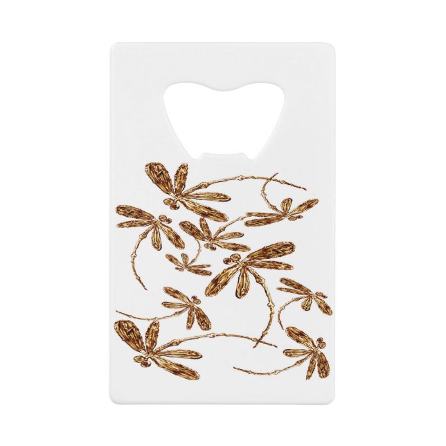 Abrebotellas De Tarjeta De Crédito Dragonfly Frenzy Gold (Anverso)