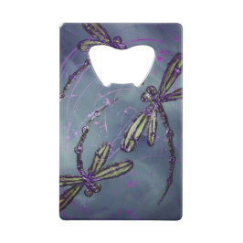 Abrebotellas De Tarjeta De Crédito Dragonfly Purple Night Flit