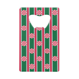 Abrebotellas De Tarjeta De Crédito Dulces de Menta Divertidos y Elegantes de Navidad